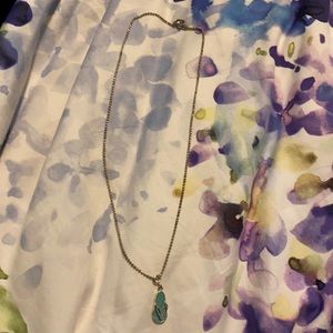 Cute silver and turquoise flip flop necklace